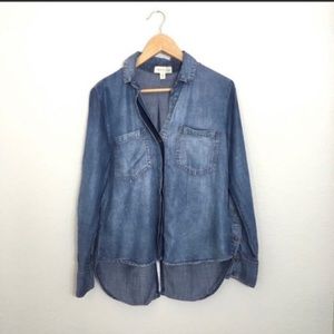 Cloth & stone chambray denim button down xsmall